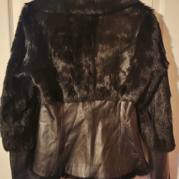 MARCIANO Genuine Rabbit Fur/ Real Leather Womens Jacket - Picture 2 of 6